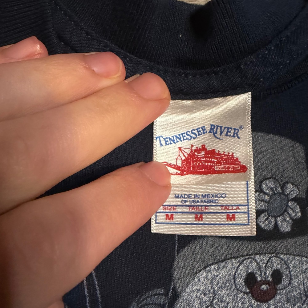 Vintage Frosty the Snowman Graphic T-Shirt Mens Medium Navy Blue Tennessee River - Picture 2 of 4